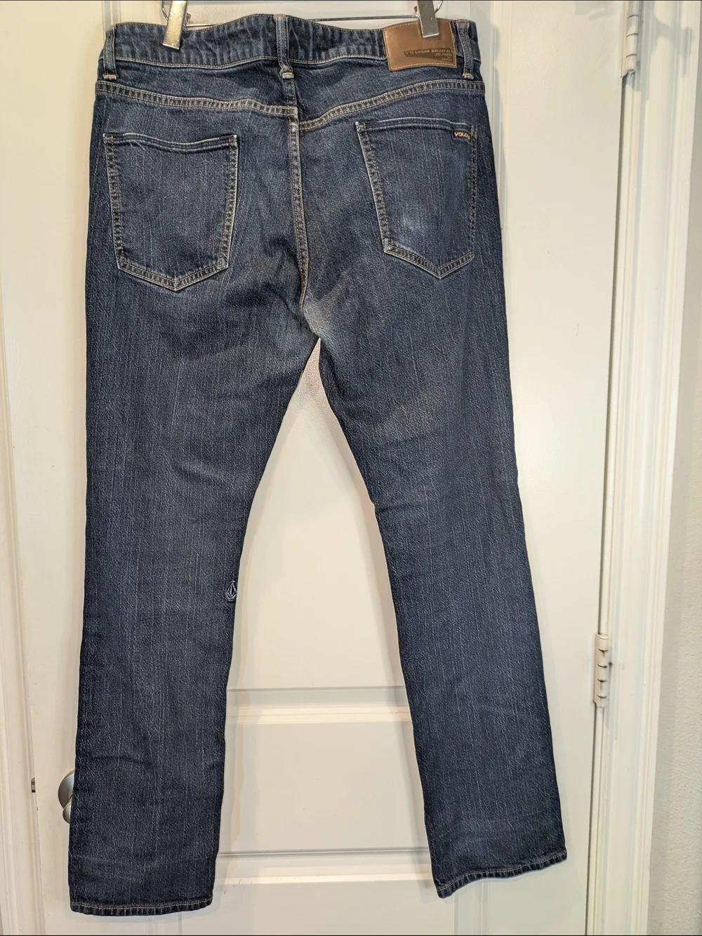 Volcom Vorta Slim Straight Jeans Men's 33 Dark Wash Skate Stretch Denim